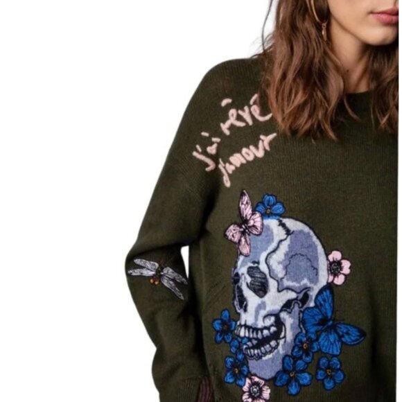 OVERSIZED ZADIG & VOLTAIRE CASHMERE SWEATER SIZE M NEW - Picture 6 of 11